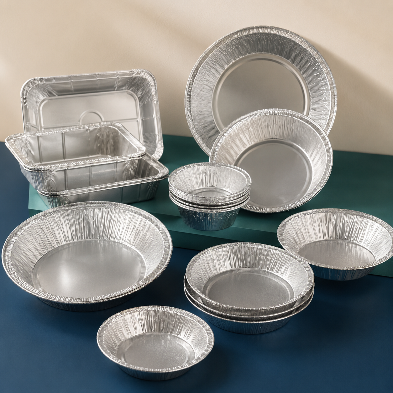 Round aluminium foil pie trays in several sizes