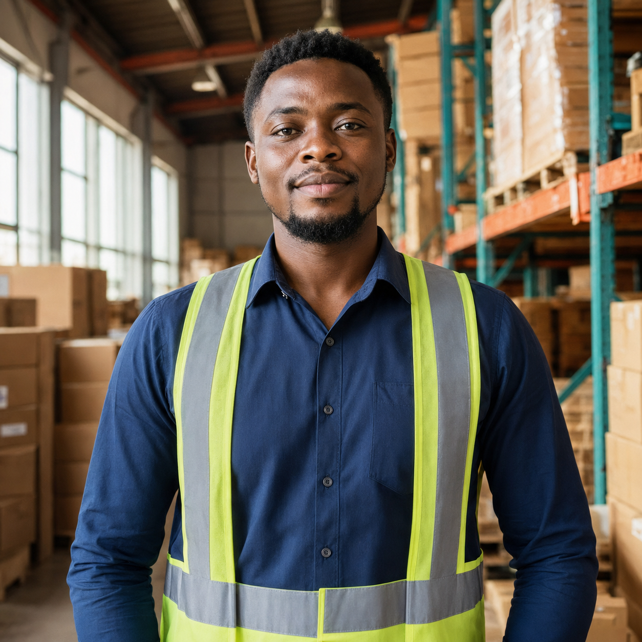 Graham Chirhilele in a packaging warehouse